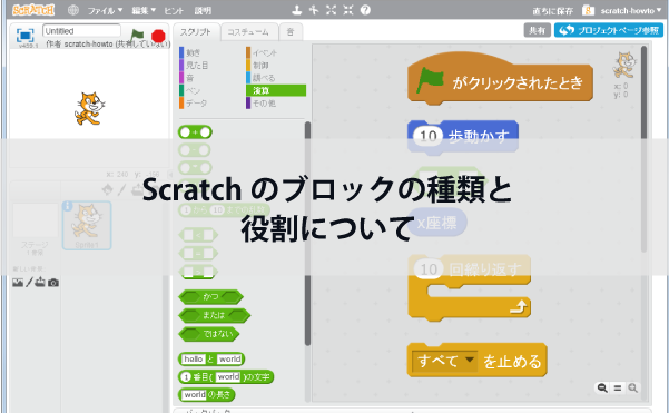 Scratchのブロックの種類と役割について