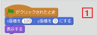 「Tshirt」スプライトのプログラミング1