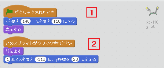 「Antennae」スプライトのプログラミング全体